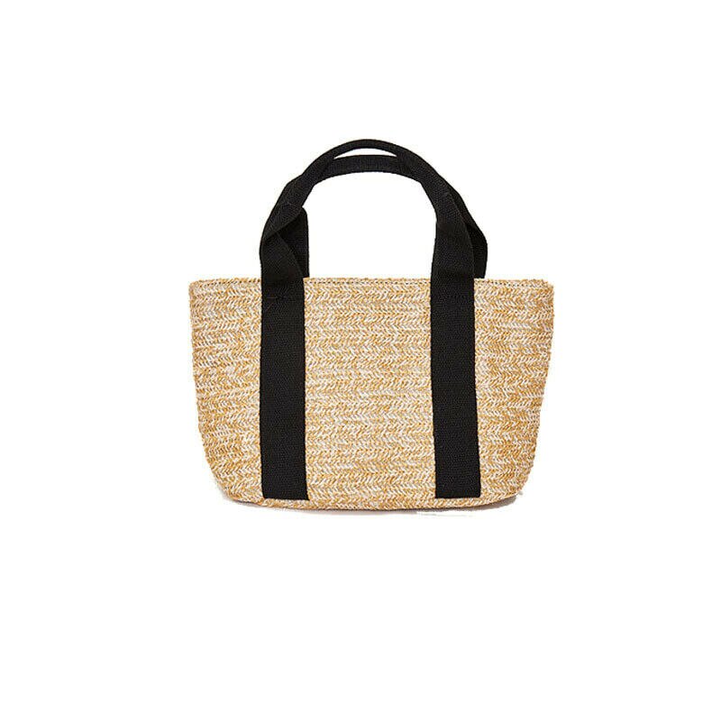 New Women Handbag Bags Totes Beach Straw Woven Summer Rattan Basket Bag Retro Handle Bags For Beach