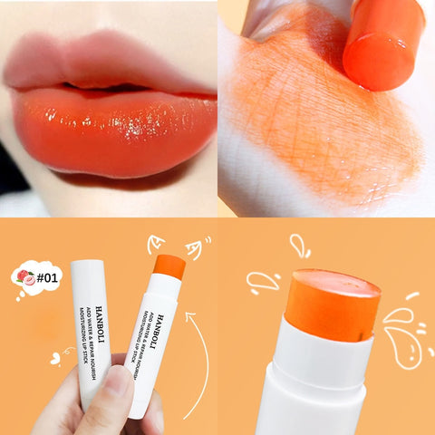 Beyprern Peach Color Lip Balm Crystal Temperature Change Lipstick Girl Moisturizing Longlasting Lip Gloss Makeup Lip Care Repair Cosmetic