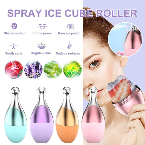 Spray Ice Roller For Face Eye 2 In 1 Reusable Beauty Ice Facial Roller Silicone Ice Face Massage Anti-Wrinkles Skin Care Tools