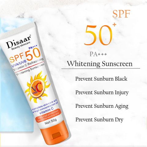 Beyprern Vitamin C Sun Screen For Face Spf50 Skin Protection UV Blocking Facial Solar Blocker Moisturizing Whitening Sunscreen Emulsions