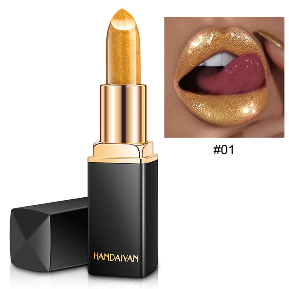 Beyprern 9 Colors Diamond Pearly Watery Lipstick Waterproof Long Lasting Fashion Lip Gloss Sexy Ladies Pigmented Makeup