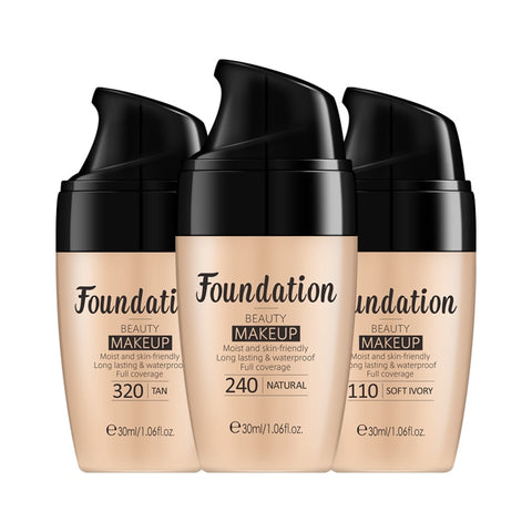 Liquid Foundation Natural and Delicate Pores Concealer Foundation Whitening and Brightening Even Skin Tone Moisturizing Cosmetic