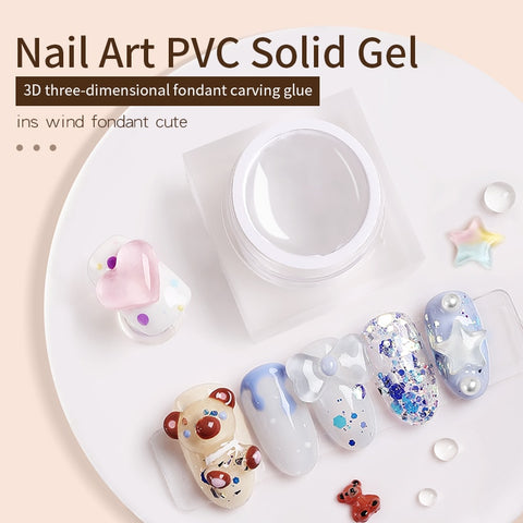 Beyprern 2023 Nail Art PVC Soft Solid Gel 5ML Stereo Modeling Carve Gel Soak Off UV LED 3D Sculpture Transparent Color Hard Nail Art Gel