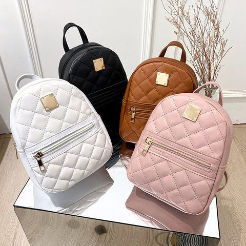 2022 Fashion Backpack For Women Rhombus Women's Bags Casual Women's Backpack Small School Bag Mobile Phone Bag Casual Travel Bag