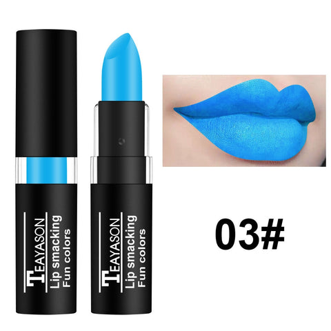 Beyprern Black Lipstick Retro Dark Color Lipsticks Matte Waterproof Blue Vampire Color Holloween Party Makeup Maquillaje Lip Pencil