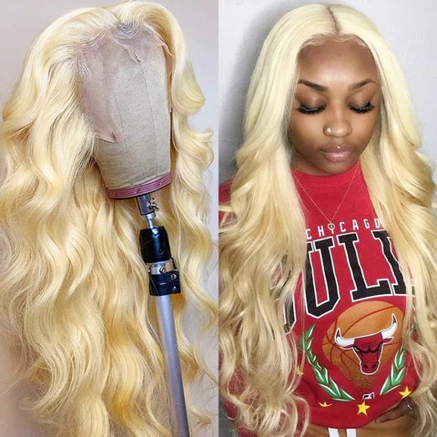 Beyprern 613 Blonde Body Wave Lace Front Wig 13X4 Lace Frontal Wig Human Hair Wigs Preplucked Hairline 100% Virgin Remy Wigs For Women