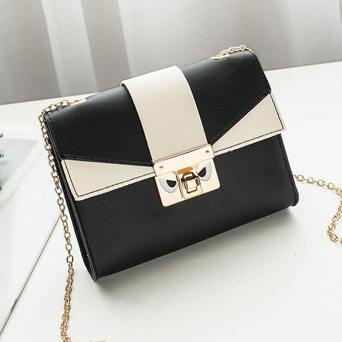 Christmas gifts Women's Contrast Color Bag Cover Women's Shoulder Small Square Bag Cute Metal Crossbody Mobile Phone Coin Purse Korean Style