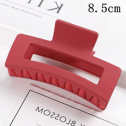 Cyber Monday Big Sales Women Frosted Rectangular Hair Claw Clip Simple Ponytail Hair Catch Strong Hold Jaw Clips