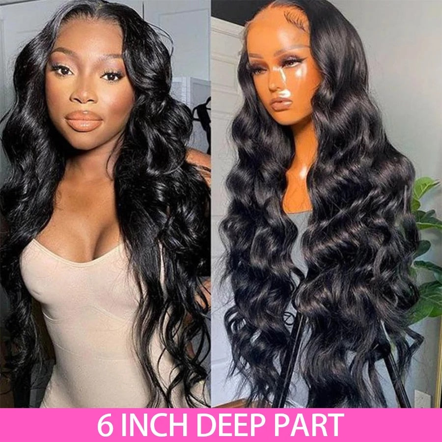 Beyprern 13X6 HD Lace Frontal Wig 32 34 Inch Body Wave Lace Front Wig Human Hair Wigs Preplucked Transparet Brazilian Ocean Wave Hair Wig