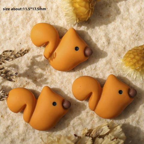 Beyprern 20Pcs Nail Art Accessories Cartoon Rabbit Calf Bird Squirrel Cat Tiger Love Etc.Nails Decorations DIY 3D Resin Manicure Charms