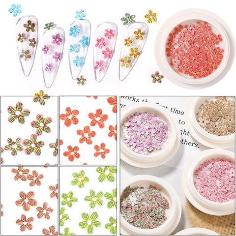 Beyprern 2Boxes Nail Art Accessories Wood Pulp Chips Colorful Simulation Flowers Daisy For Nails Decorations DIY Manicure Charms Supplies