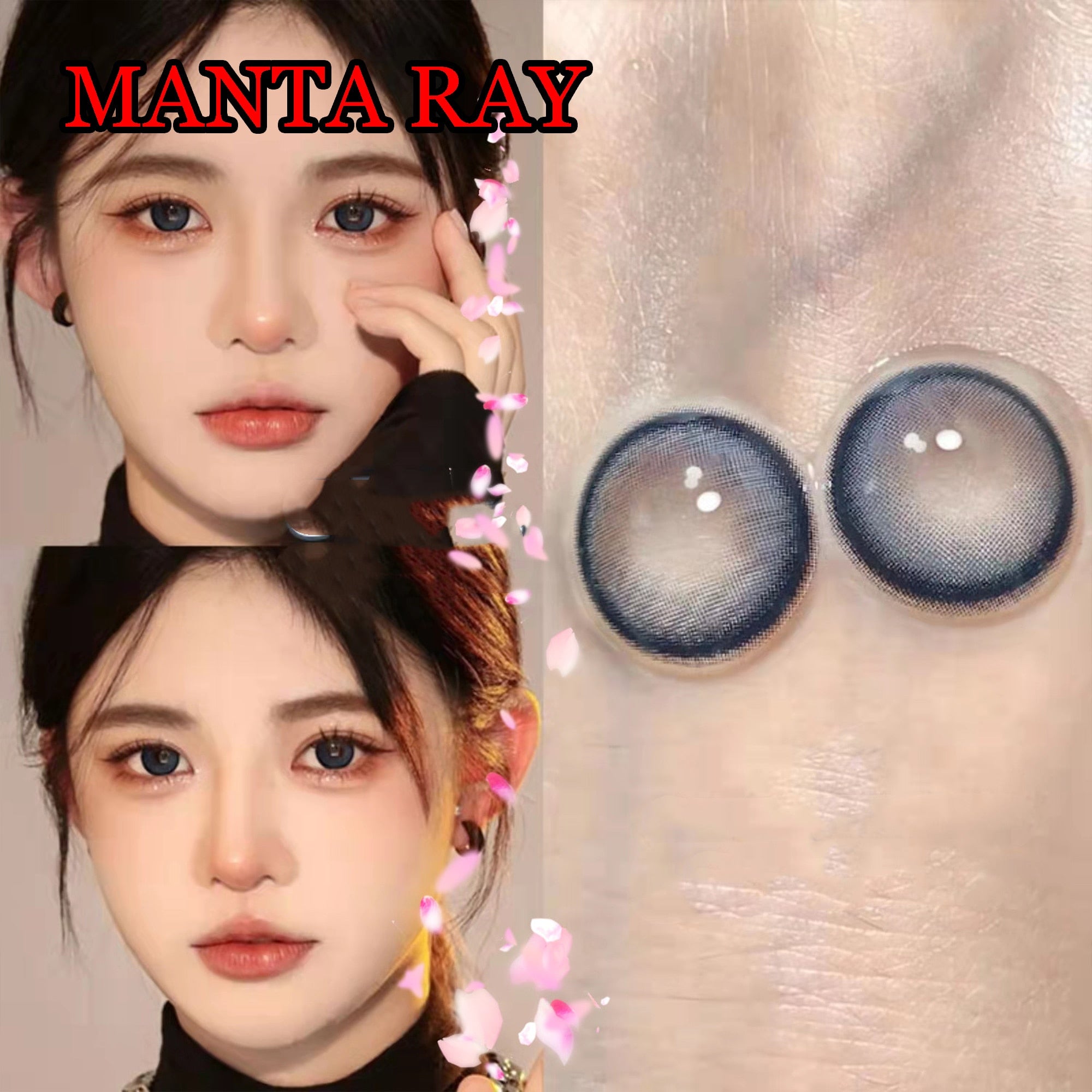 Hotsale 14.20mm  Eye Lenses 1 Year use Circle Colored Contacts Lenses Women Men Anime Accessories линзы для глаз Manta Ray Blue
