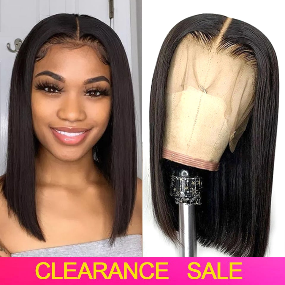Beyprern Short Bob Wig Lace Front Human Hair Wigs Straight Human Hair Wigs Perruque Cheveux Humain T PART Brazilian Straight Frontal Wigs