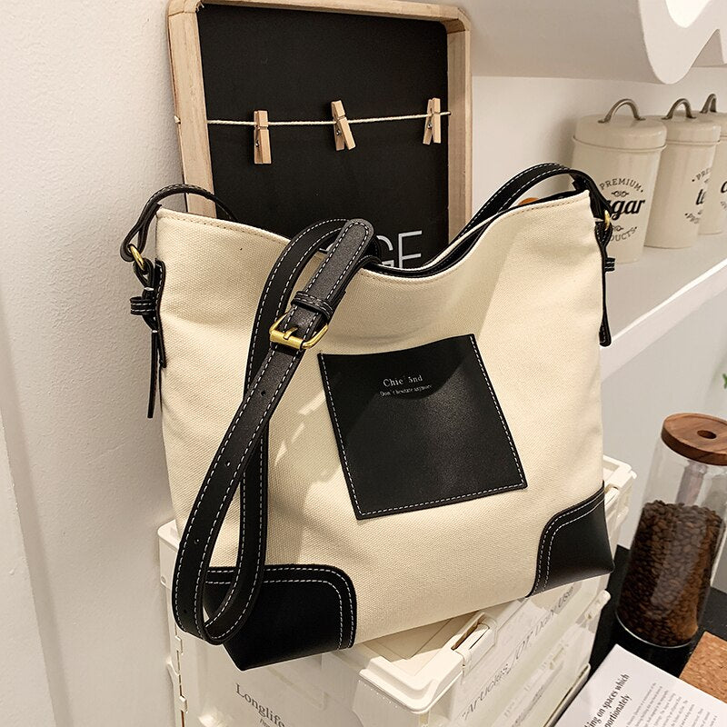 Women's bag fashion canvas Single Shoulder Messenger Bag Large Capacity versatile Tote Bag portable School bag