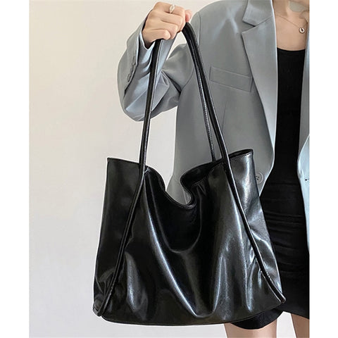 Niche leisure large capacity Shoulder Bag soft shopping Tote Bag women's bag portable School Bag