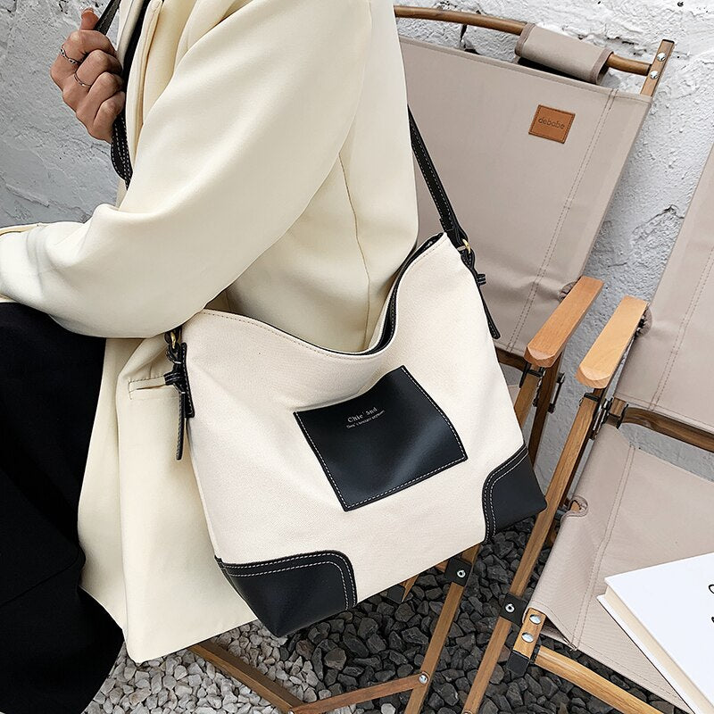 Women's bag fashion canvas Single Shoulder Messenger Bag Large Capacity versatile Tote Bag portable School bag