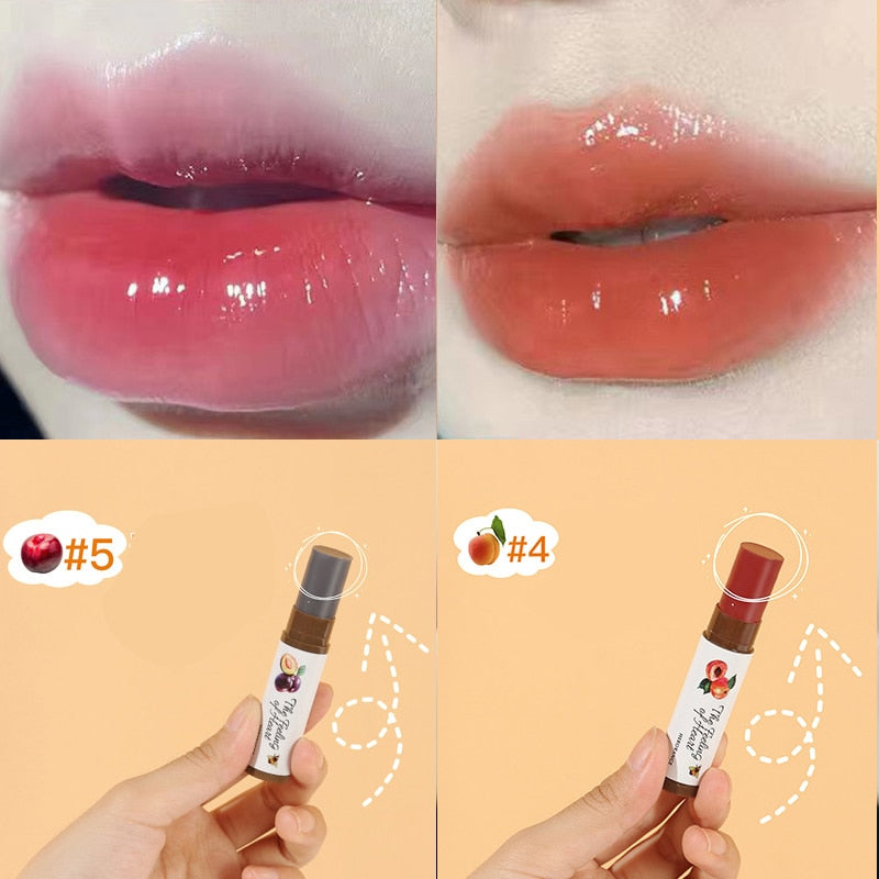 Beyprern 2PCS Lip Balm Set Moisturizing Clear Lip Primer Mask Cute Jelly Tinted Lip Gloss Stick Lighten Lines Lipsticks Plump Lip Care