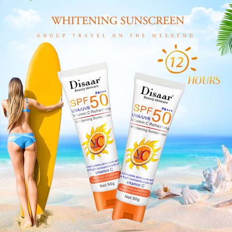 Beyprern Vitamin C Sun Screen For Face Spf50 Skin Protection UV Blocking Facial Solar Blocker Moisturizing Whitening Sunscreen Emulsions