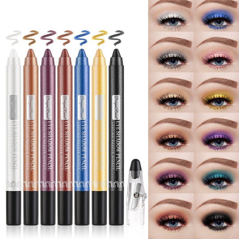 Beyprern 12 Colors Pearlescent Eyeshadow Pen Lasting Waterproof Not Blooming Shiny High Gloss Silkworm Shadow Stick Cosmetic Makeup 1PCS
