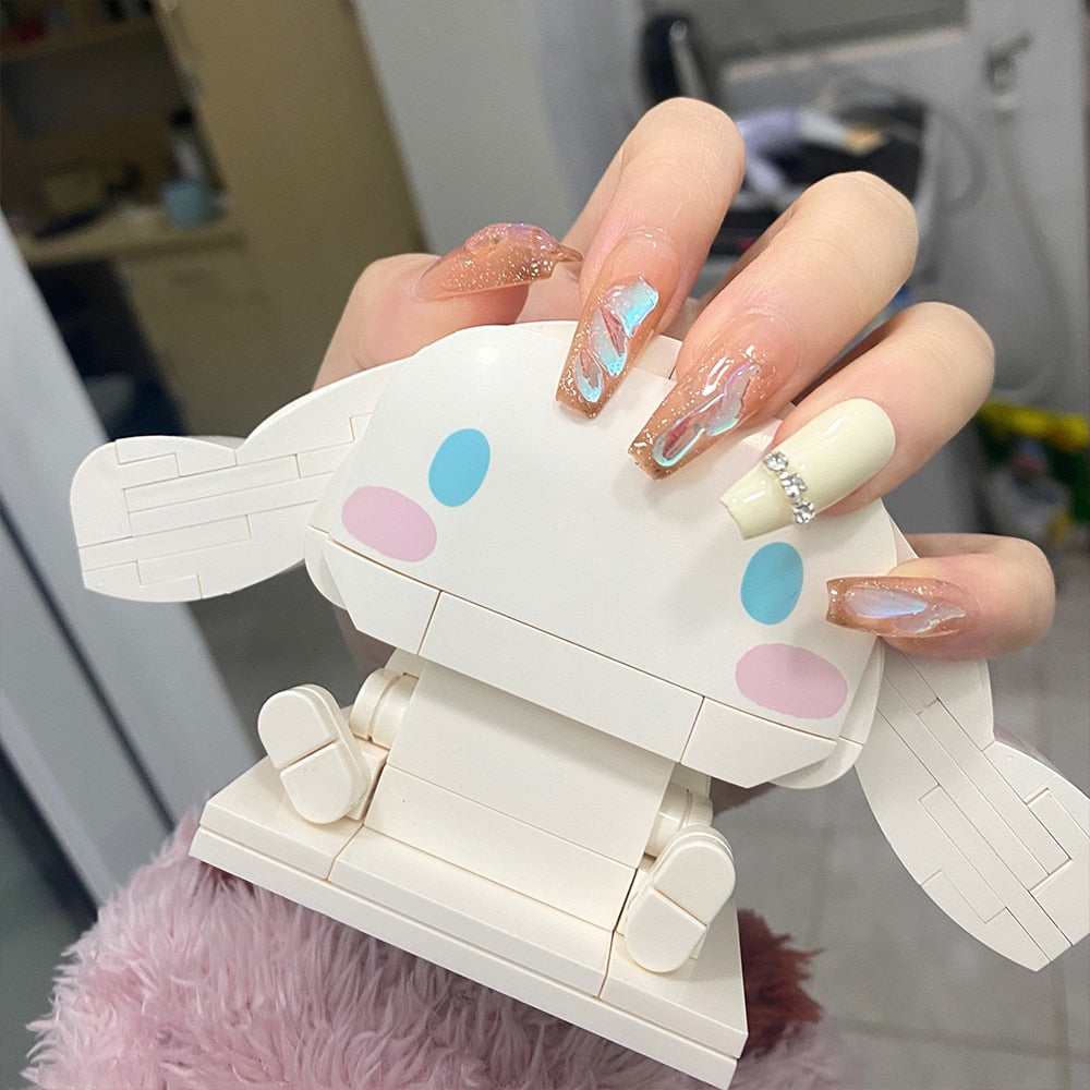 Easter  24PCS Press On Nails With Designs With Rhinestones Ballet Nails Sweet Style Long Paragraph Finished Cute False Nails
