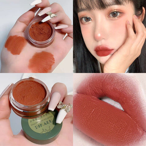 Beyprern 3 Colors Mousse Matte Canned Lip Mud Velvet Lipstick Lip Gloss Long Lasting Lip Balm Lip Glaze Women Lip Cheek Makeup Cosmetics