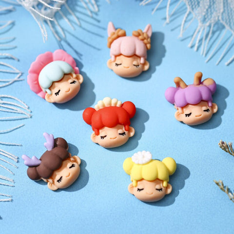 Beyprern 20Pcs/Bags Nail Art Kawaii Accessories Cartoon Little Girl For Nails Decorations DIY Multicolor 3D Resin Manicure Charms New