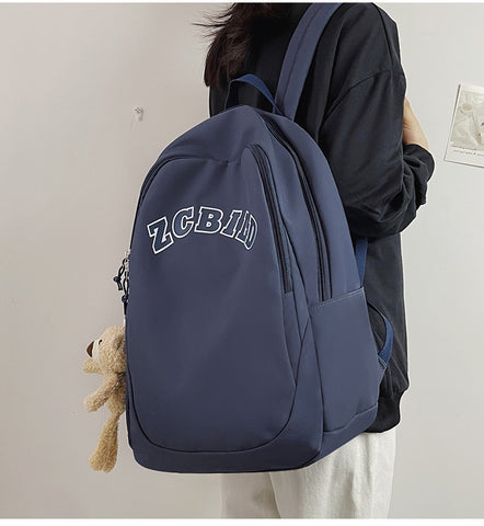 Beyprern Cute Women's Nylon Backpack For Girls Preppy Style School Bag Large Capacity Travel Rucksack Ladies Anti Theft Canvas Mochila