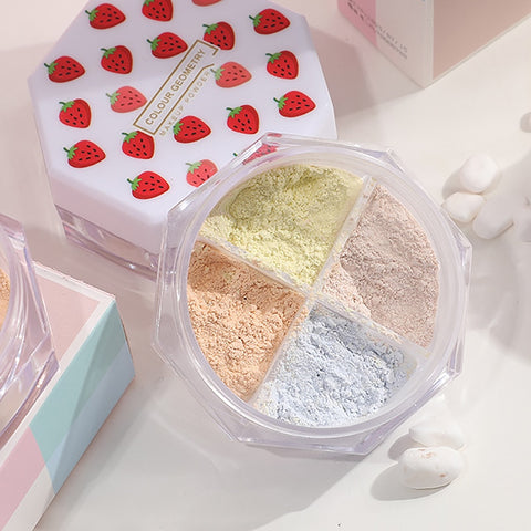 Strawberry Face Loose Powder Matte Setting Finish Makeup Oil-control Waterproof Hide Pores Foundation Professional Cosmetics