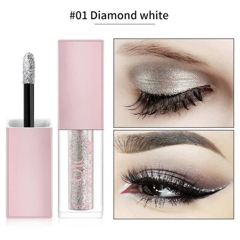Diamond Glitter Liquid Eyeshadow Cream Shimmer Brighten Long lasting Waterproof Black Tube Shiny Pigment Makeup Eye Shadow Gel