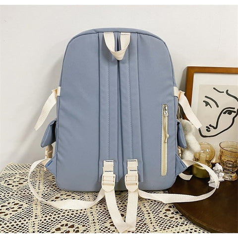 Kawaii Nylon Women Backpack Fashion Waterproof Rucksack For Teen Girls School Bag Cute Student Bookbag Travel Mochila