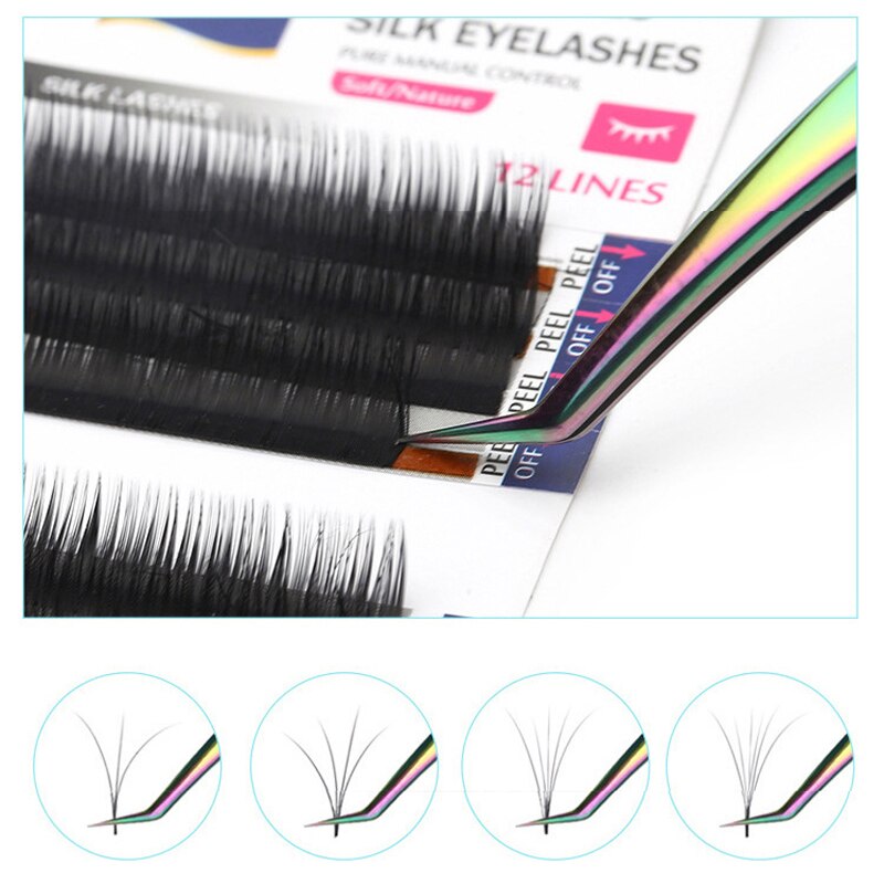 Beyprern 1PCS Eyelash Extension Tweezers Makeup Stainless Steel Non-Magnetic Pincet Volume Eyelash Tweezers Makeup Tools Supplies