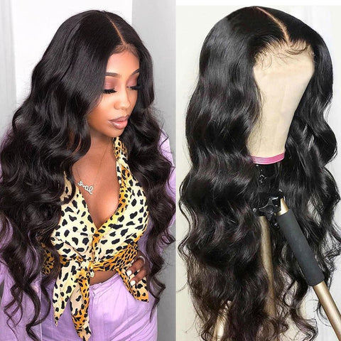 Beyprern 32 30 Inch Body Wave Lace Front Wig Transparent Lace Frontal Wigs Remy T Part Brazilian Wet And Wavy Lace Front Human Hair Wigs