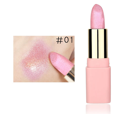 8 Colors Diamond Lipstick Waterproof Long Lasting Brighten Lipstick Pearlescent Naked Flash Sexy Rich Beauty Lip Gloss Cosmetics