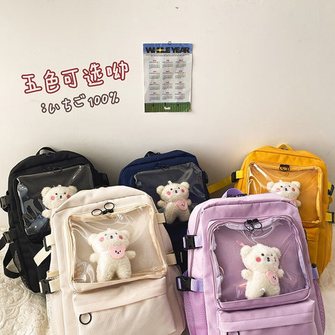 Easter  Cute Canvas Ita Bag Women's Backpack Harajuku Large School Bags for Teenager Students Itabags Book Bag Girls 2022 Back Pack Chic