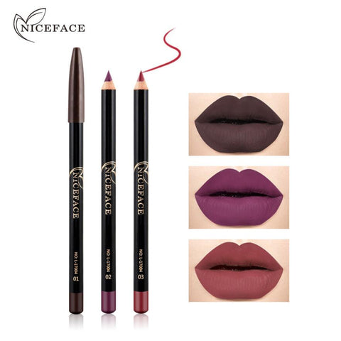 Beyprern 12 Colors Fashion Matte Lip Liner Lipstick Pen Long Lasting Pigments Waterproof No Blooming Smooth Soft Makeup Tool New