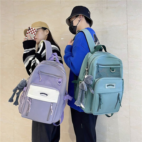 Beyprern Large Capacity Nylon Backpack For Women's Preppy Style School Bag High Quality Waterproof Rucksack New Ladies Anti Theft Mochila