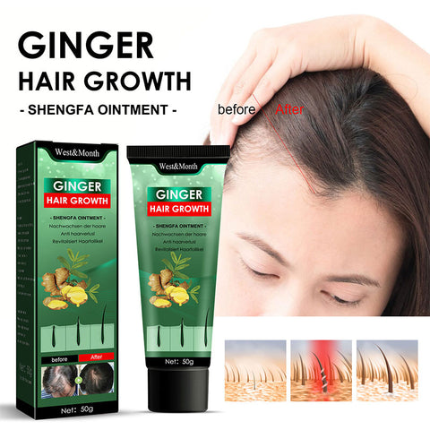 Ginger Hair Growth Cream Anti Hair Loss Baldness Remedy Grow Thicker Hair Care Scalp Treatment Essential Hair Growth Cream 1pcs