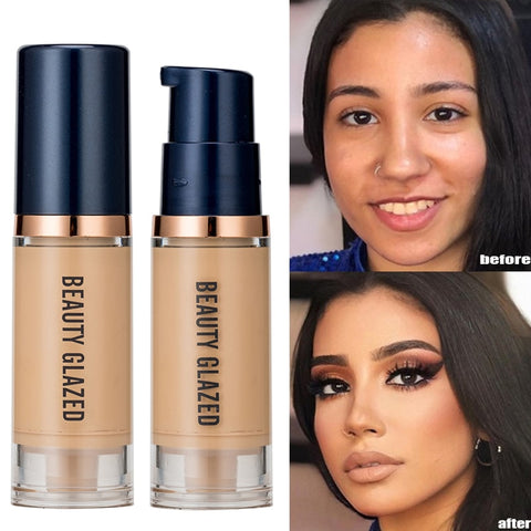 Beyprern 6Ml Matte Liquid Foundation Cream Smooth Long Wear Oil-Control Face Foundation Full Coverage Concealer Waterproof Contour Makeup