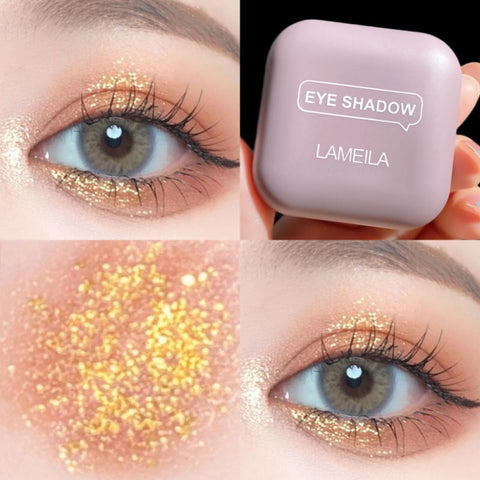 Beyprern 10 Colors Glitter Eyeshadow Glossy Shiny Diamond Eye Shadow Palette Highlighter Powder Shimmer Eyes Makeup Cosmetics
