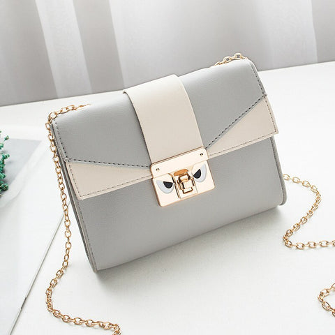 Christmas gifts Women's Contrast Color Bag Cover Women's Shoulder Small Square Bag Cute Metal Crossbody Mobile Phone Coin Purse Korean Style