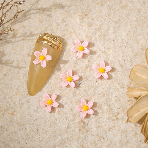 Beyprern 100Pc Nail Art Accessories 3D Glitter/Glossy/Silver Powder Peach Heart Matte/Aurora Floral Lotus Nail Decorations Manicure Charm
