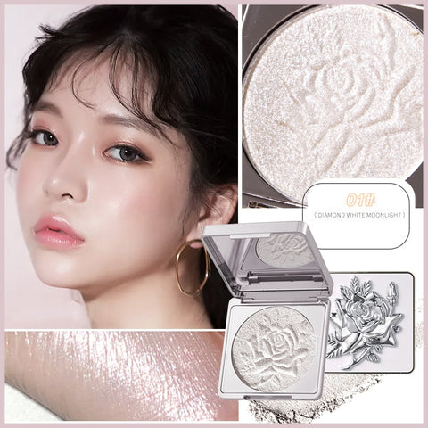 Rose Diamond Glitter Highlight Powder Mashed Potato Fine Pearl Glitter Powder Face Brighten Nose Shadow Eyeshadow Cosmetic