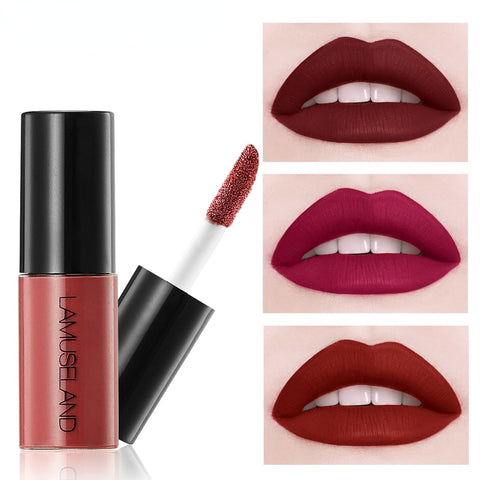 Beyprern Lip Gloss Waterproof Long-Lasting Matte Mini Liquid Lipstick Easy To Carry 12 Colors Lip Gloss 3.5G Lips Makeup