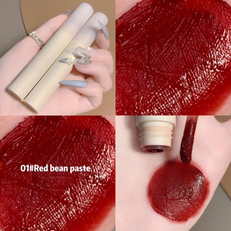 Beyprern Milk Tube Lip Glaze Velvet Matte Lipstick Waterproof  Long-Lasting Easy To Color Lip Gloss Mud Makeup