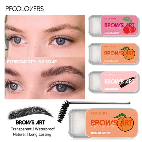 Beyprern 1PC Eyebrow Styling Gel Brows Wax Sculpt Soap Waterproof Long-Lasting 3D Feathery Wild Brow Styling Easy To Wear Makeup Eyebrow