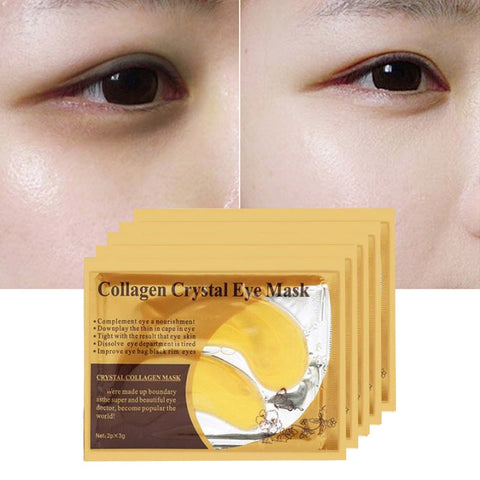 Beyprern 5 Pairs Collagen Crystal Eye Mask Anti Dark Circles Eye Bags Patches Moisturizing Anti-Wrinkles Under Eye Care Beauty Patch Mask