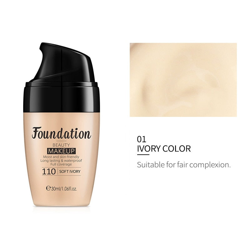 Liquid Foundation Natural and Delicate Pores Concealer Foundation Whitening and Brightening Even Skin Tone Moisturizing Cosmetic