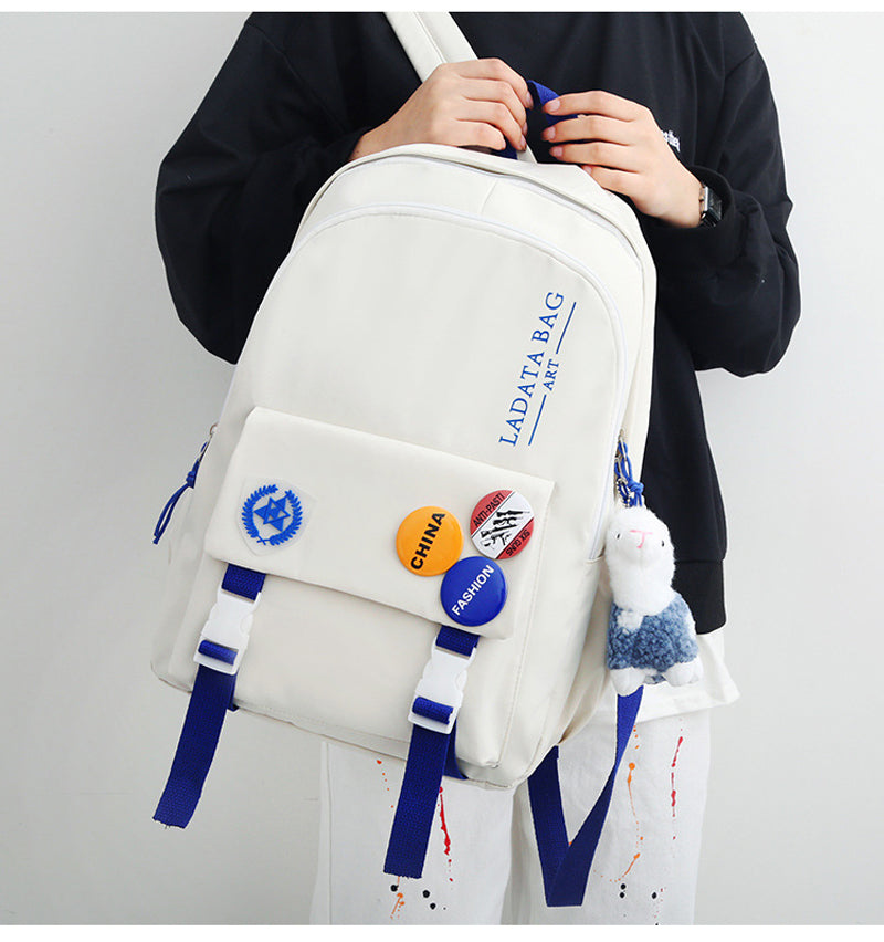 2022 Backpack For Teenager Student Schoolbag Large-Capacity Women Nylon Laptap Pack Casual Trend Rusksack Korean Version Handbag