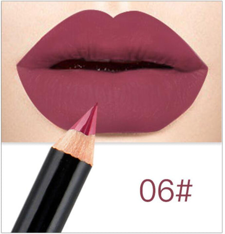 Beyprern 12 Colors Fashion Matte Lip Liner Lipstick Pen Long Lasting Pigments Waterproof No Blooming Smooth Soft Makeup Tool New