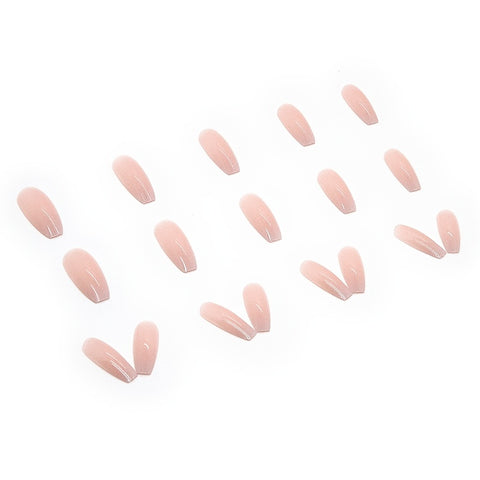 Beyprern - Gradient Press On Nails Coffin Long Fake Jelly Nails Acrylic Full Cover Artificial Glossy False Nails For Women And Girls 24 Pcs